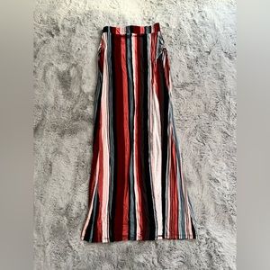 Charlotte Russe High Side Slit Vertical Striped Maxi Skirt